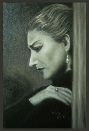 Hommage an Maria Callas, Todestag, Portraits in Öl von Andrea Schoberth.